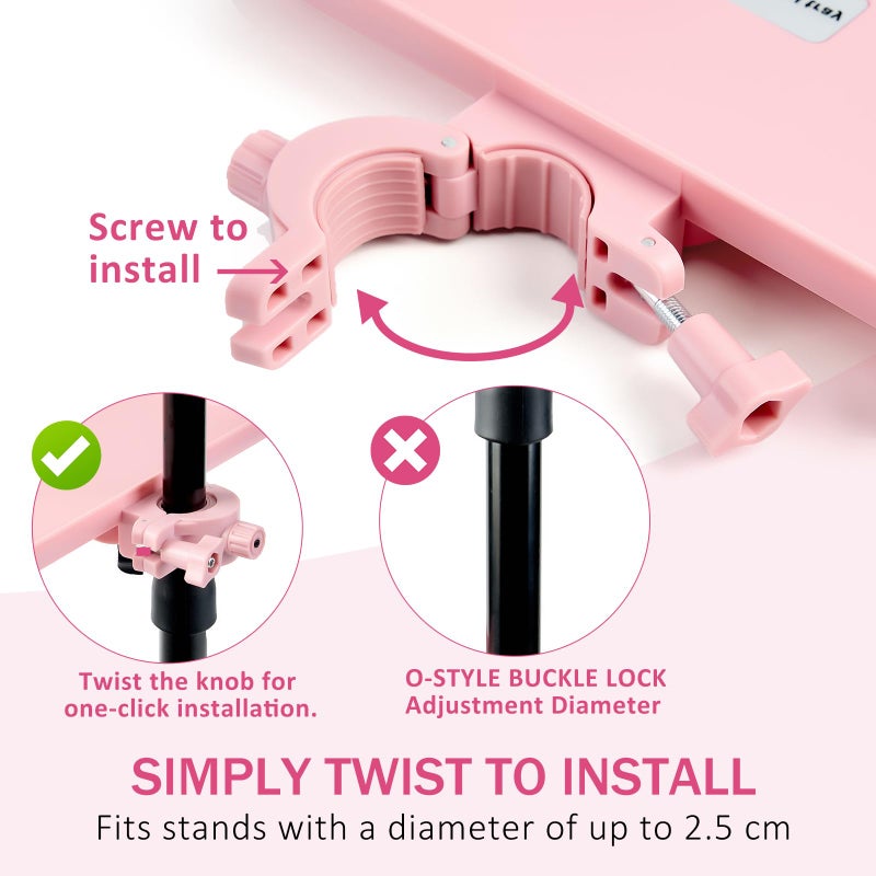 KONOVOLY Lash Tray Holder (9 Inch  6.7 Inch), Adjustable Plastic Essential Organizer Stand For Lash Techs, Eyelash Extension Supplies Perfect For Salon Or Homes Use By Konovoly(Pink) - Image 4